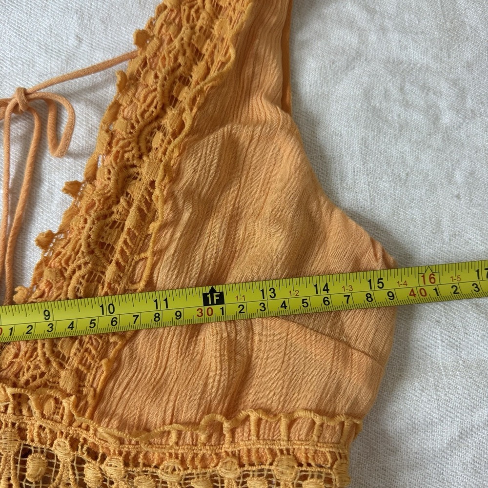 Rue 21 Boho Maxi Dress Womens S Babydoll Flowy Crochet LaceTiered Beach Festival - Picture 6 of 11